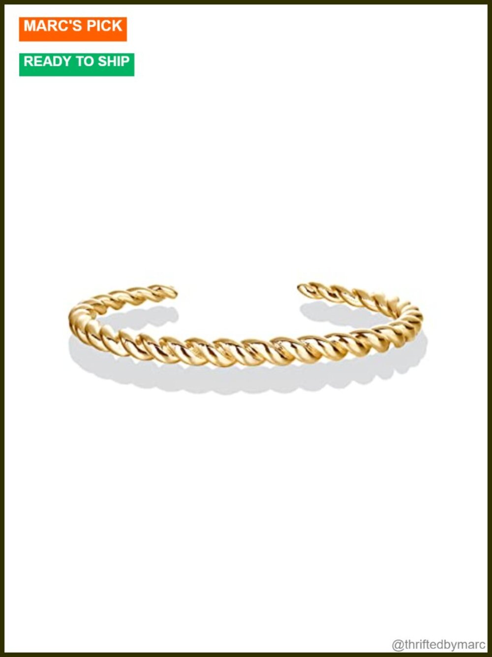 14K Gold Plated Twisted Bangle Bracelet Chunky Wrist Jewelry